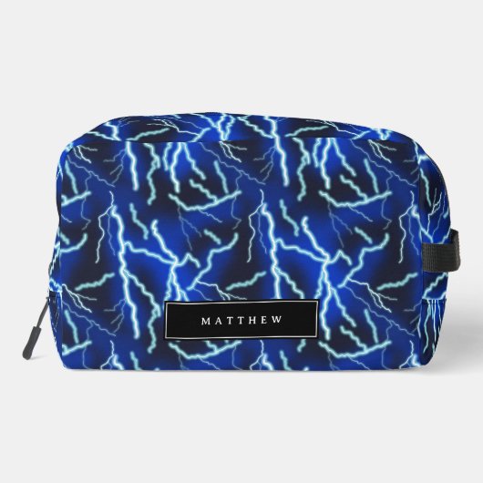 Bliksemschicht Elektriciteit Onweersbui Night Sky Toilettasje (Achterkant)