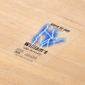 Bliksemschicht Elektriciteit Thunderstorm Verjaard Acryl Uitnodigingen (Laagn)