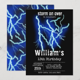 Bliksemschicht Elektriciteit Thunderstorm Verjaard Kaart