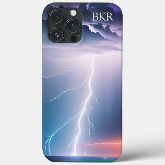 Bliksemschicht op Water Monogram Case-Mate iPhone Case (Achterkant)