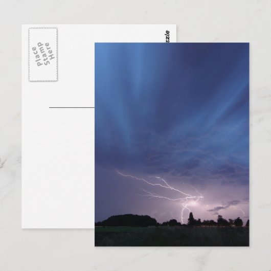 bliksemschicht tijdens storm briefkaart (Voorkant / Achterkant)