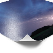 bliksemschicht tijdens storm foto afdruk (Hoek)