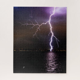 Bliksemschichten boven Lake Washington Legpuzzel