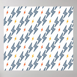 bliksemschichten doedelen naadloze flitser poster