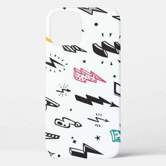 Bliksemschichten, handgetekende doodle set. Case-Mate iPhone case (Achterkant)