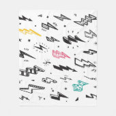 Bliksemschichten, handgetekende doodle set. fleece deken (Voorkant)