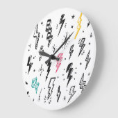 Bliksemschichten, handgetekende doodle set. grote klok (Hoek)