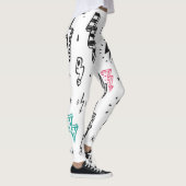 Bliksemschichten, handgetekende doodle set. leggings (Rechts)