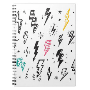 Bliksemschichten, handgetekende doodle set. notitieboek