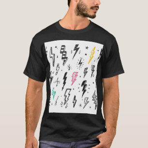 Bliksemschichten, handgetekende doodle set. t-shirt