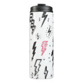 Bliksemschichten, handgetekende doodle set. thermosbeker (Voorkant)