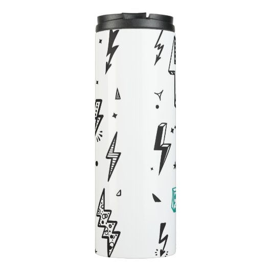 Bliksemschichten, handgetekende doodle set. thermosbeker (Achterkant)
