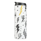 Bliksemschichten, handgetekende doodle set. thermosbeker (Geroteerd rechts)