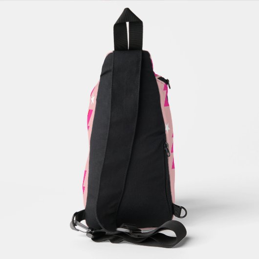 Bliksemster Roze Achtergrond Y2K Patroon Sling Bag (Achterkant)