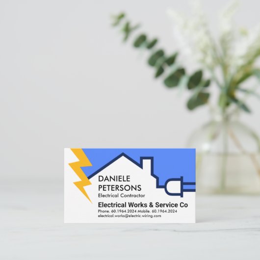 Bliksemverlichting van elektrische circuits visitekaartje (Staand voorkant)