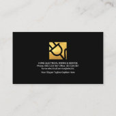 bliksemvermogen van een opvallende elektricien visitekaartje (Achterkant)