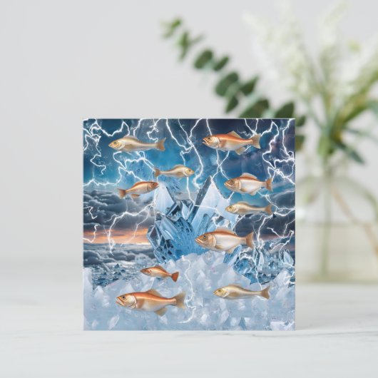 Bliksemvis Feestdagenkaart (Staand voorkant)