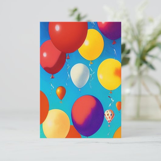 Blikvangers gekleurd vieren Flat Card Gefeliciteer Bedankkaart (Staand voorkant)