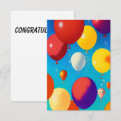 Blikvangers gekleurd vieren Flat Card Gefeliciteer Bedankkaart (Voorkant / Achterkant)