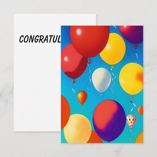 Blikvangers gekleurd vieren Flat Card Gefeliciteer Bedankkaart (Voorkant / Achterkant)