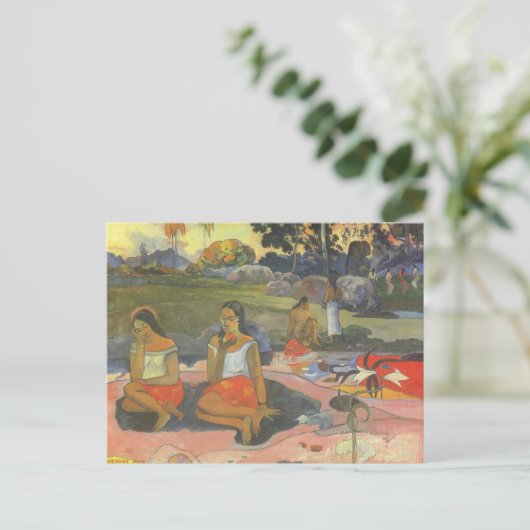 Blikzinnige drowsiness van Paul Gauguin,  kunst Briefkaart (Staand voorkant)