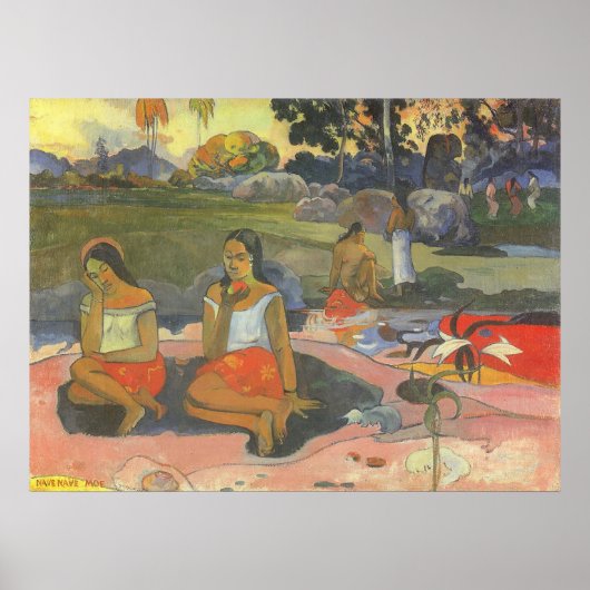 Blikzinnige drowsiness van Paul Gauguin,  kunst Poster (Voorkant)