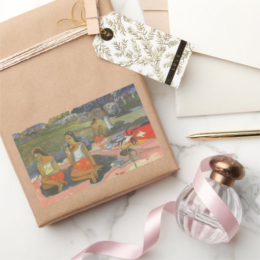 Blikzinnige drowsiness van Paul Gauguin,  kunst Rechthoekige Sticker (Geschenken)