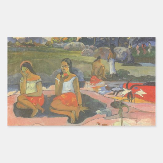 Blikzinnige drowsiness van Paul Gauguin,  kunst Rechthoekige Sticker (Voorkant)
