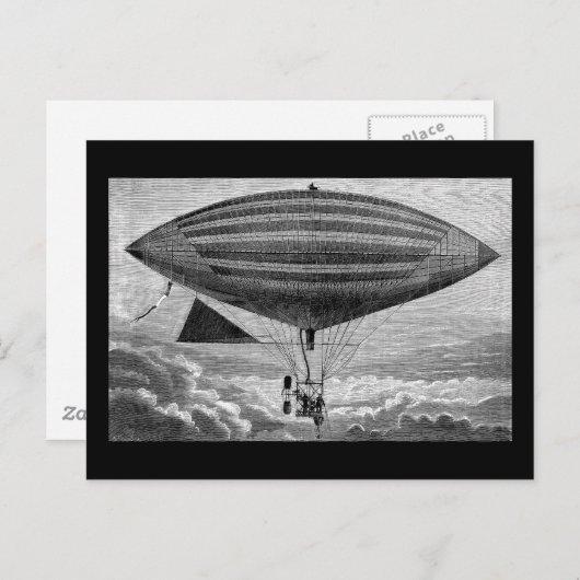 Blimp Airship Diriable Flying Machine Pos Briefkaart (Voorkant / Achterkant)
