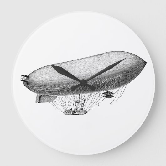 Blimp Old Zeppelin Retro Hot Air ballon Grote Klok (Voorkant)