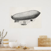 Blimp Old Zeppelin Retro Hot Air ballon Poster (Keuken)