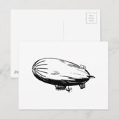 Blimp, Zeppelin, Verstelbare, tekening Briefkaart (Voorkant / Achterkant)