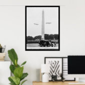 Blimps nabij het Washington Monument van 1924 Poster (Thuiskantoor)