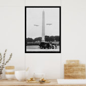 Blimps nabij het Washington Monument van 1924 Poster (Keuken)