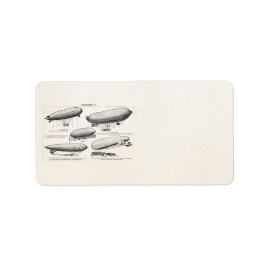  Blimps Zeppelins Retro Hete Luchtballonnen Etiket (Voorkant)