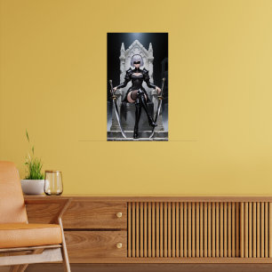 Blind Blade - Gotische Sci-Fi Warrior Art Poster