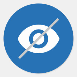Blind blauw ronde sticker