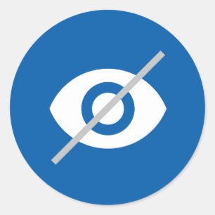 Blind blauw ronde sticker