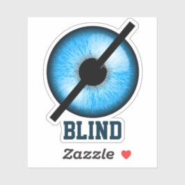 Blind Blauw Sticker