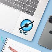 Blind Blauw Sticker (Laptop met iPhone)
