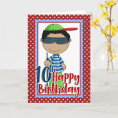 Blind Boy - Happy 10th Birthday Kaart (Gele Bloem)