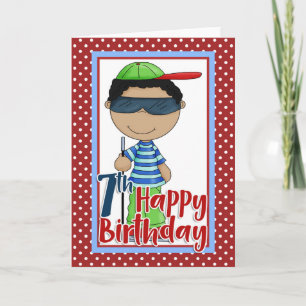 Blind Boy - Happy 7th Birthday Kaart