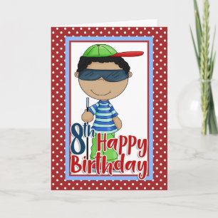 Blind Boy - Happy 8th Birthday Kaart