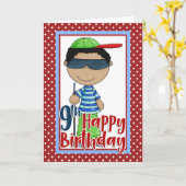 Blind Boy - Verjaardag 9 jaar Kaart (Gele Bloem)