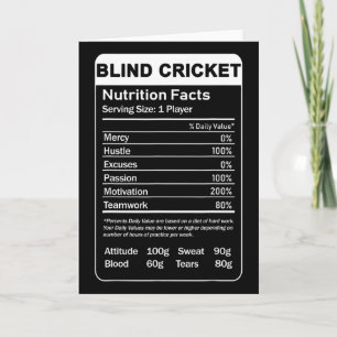 Blind Cricket Voedingsfeiten Sarcastische Speler  Kaart