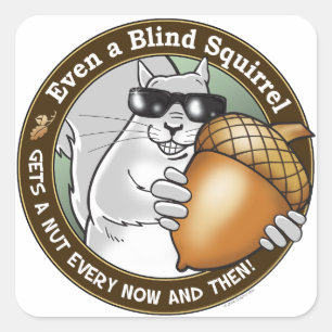 Blind eekhoorntje nut vierkante sticker