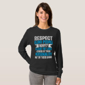Blind en slechtziend Respecteer blinde mensen T-shirt (Voorkant volledig)