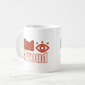 Blind en trots koffiemok (Voorkant links)