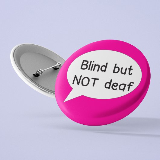 Blind geen dove badge voor slechtzienden ronde button 5,7 cm