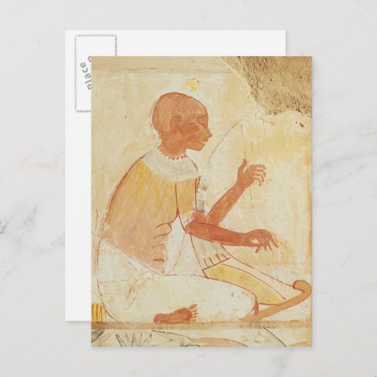 Blind Harpist Singing, van de Tomb of Nakht Briefkaart (Voorkant / Achterkant)